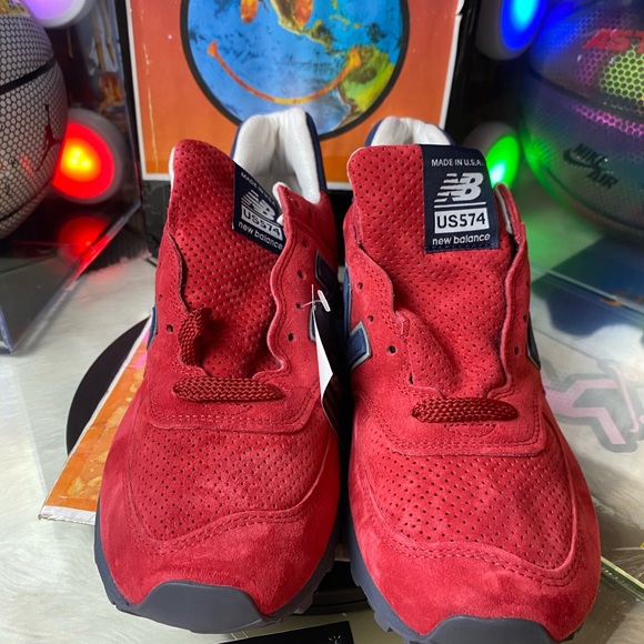 🆕 New Balance 574 Made In USA Red Blue - Mens - Picture 2 of 10